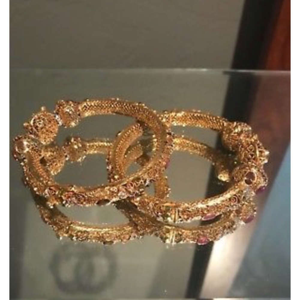 Indian Pakistani 21k pure gold bangle set 83.60 gm